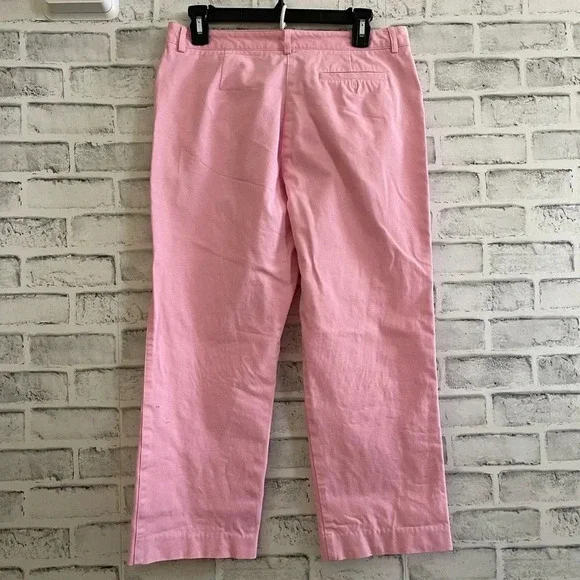 Lilly Pulitzer pink cropped trouser flat front pants Size 8 - Picture 2 of 5